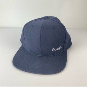 Google Logo Flat Brim Navy SnapBack Hat‎